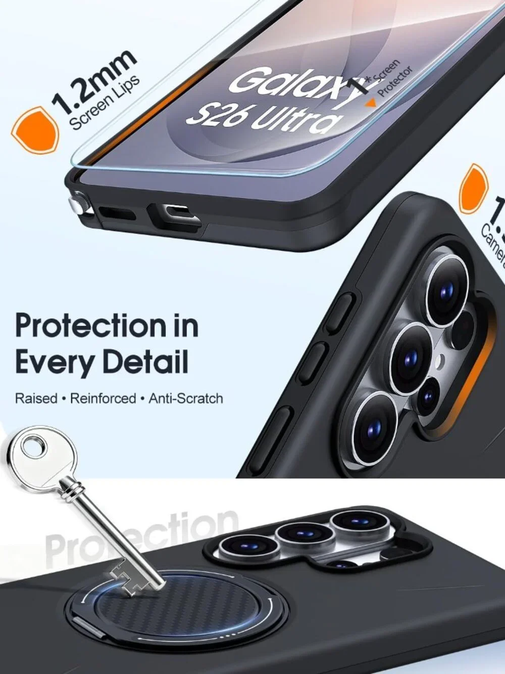 Samsung Galaxy S26 Ultra Case Ring Holder Kickstand Screen Protector Shockproof